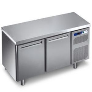 Modular industrial refrigerated counter with 2 compartment