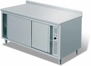 Industrial heated cupboard with upstand 1600mm