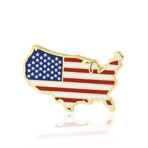 Us map flag lapel pin