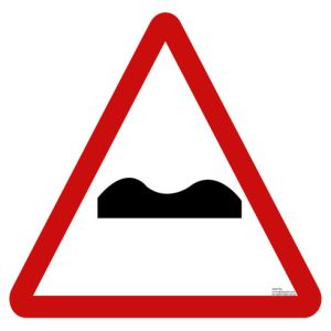 Warning uneven road surface traffic road sign