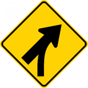 Safety merge road sign