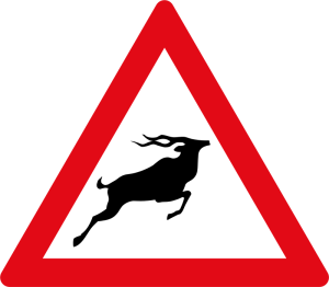 Road sign watch for farm animals