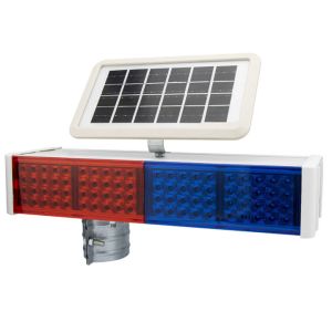 Blue and red solar warning light