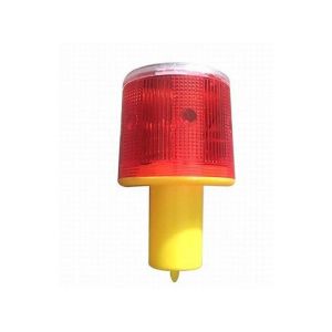 Solar strobe warning light flashing