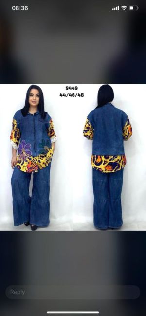 2pcs jeans trouser and shirt