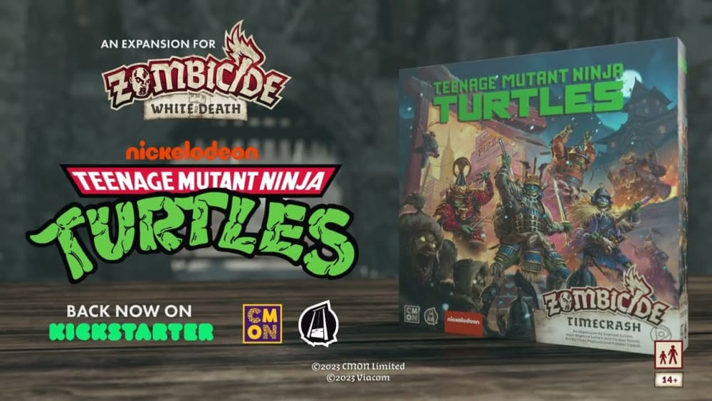 Обкладинка для Вийшов трейлер настільної гри TMNT Zombicide: Timecrash 🍕