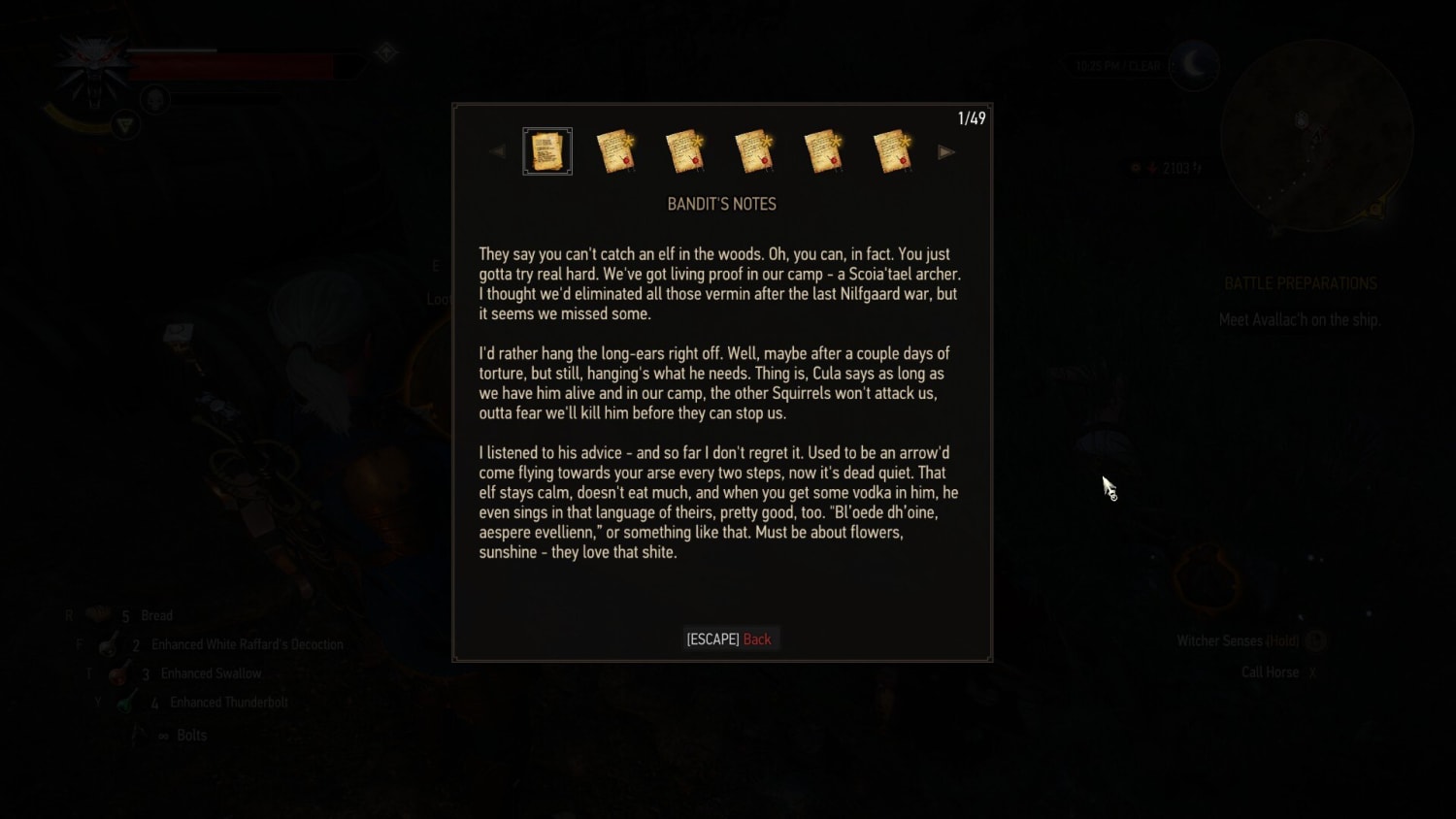 witcher 3 note