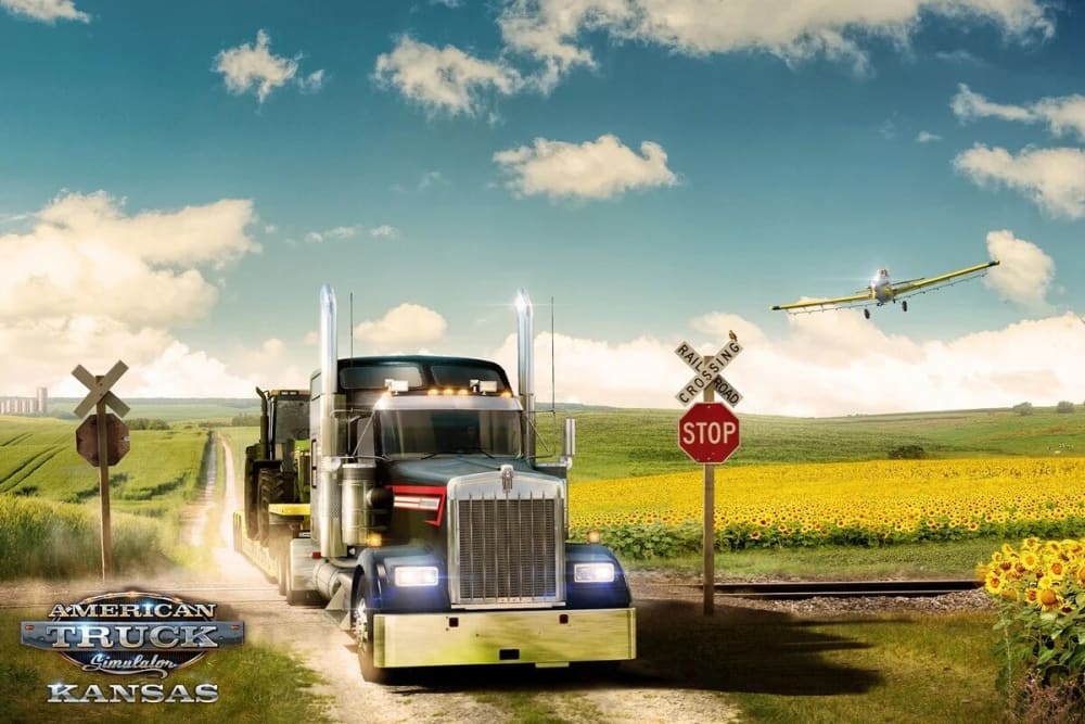 Обкладинка для Ґеймплейне відео DLC "Kansas" до American Truck Simulator
