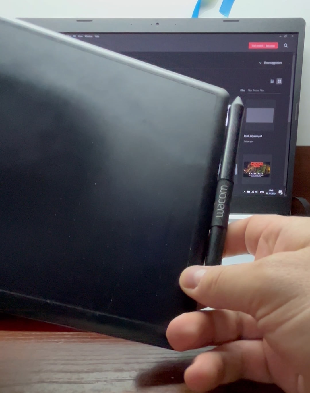 Wacom and laptop