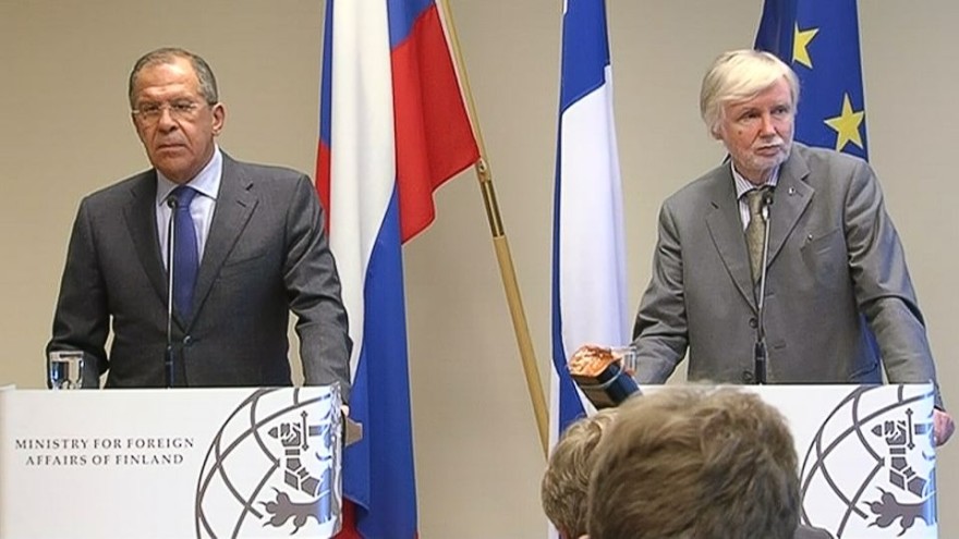 Utrikesministrarna Lavrov och Tuomioja. Sergej Lavrov och Erkki Tuomioja.