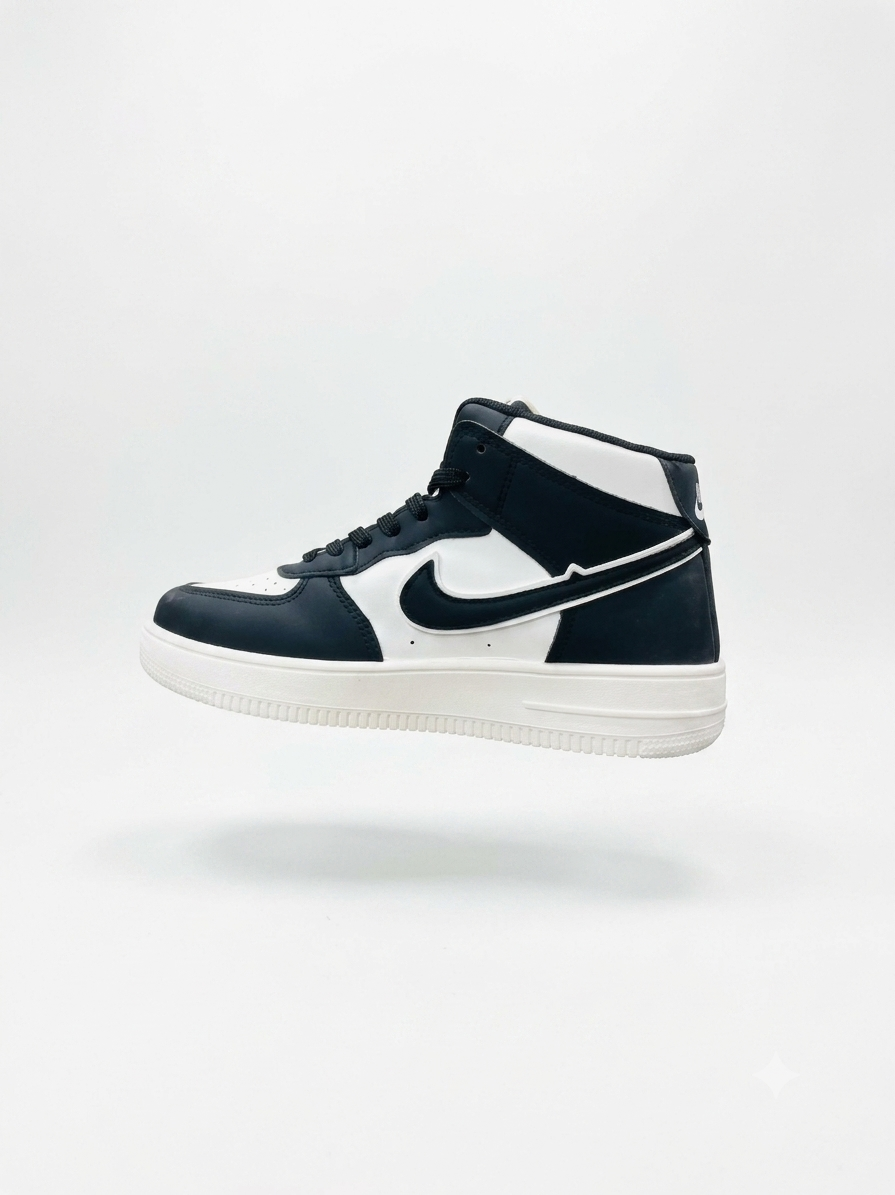 Black & White High-Top Casual Sneakers for Men