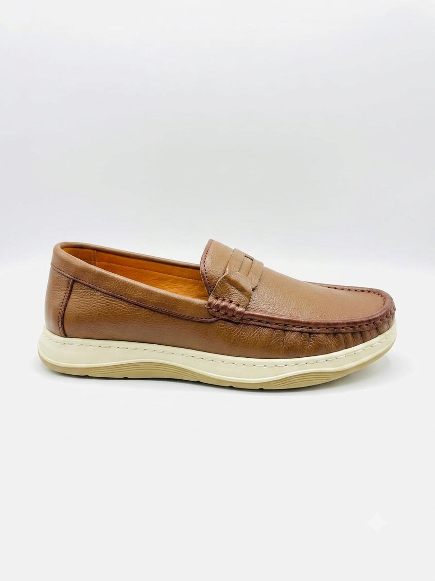 Premium Brown Leather Driving Loafers for Men