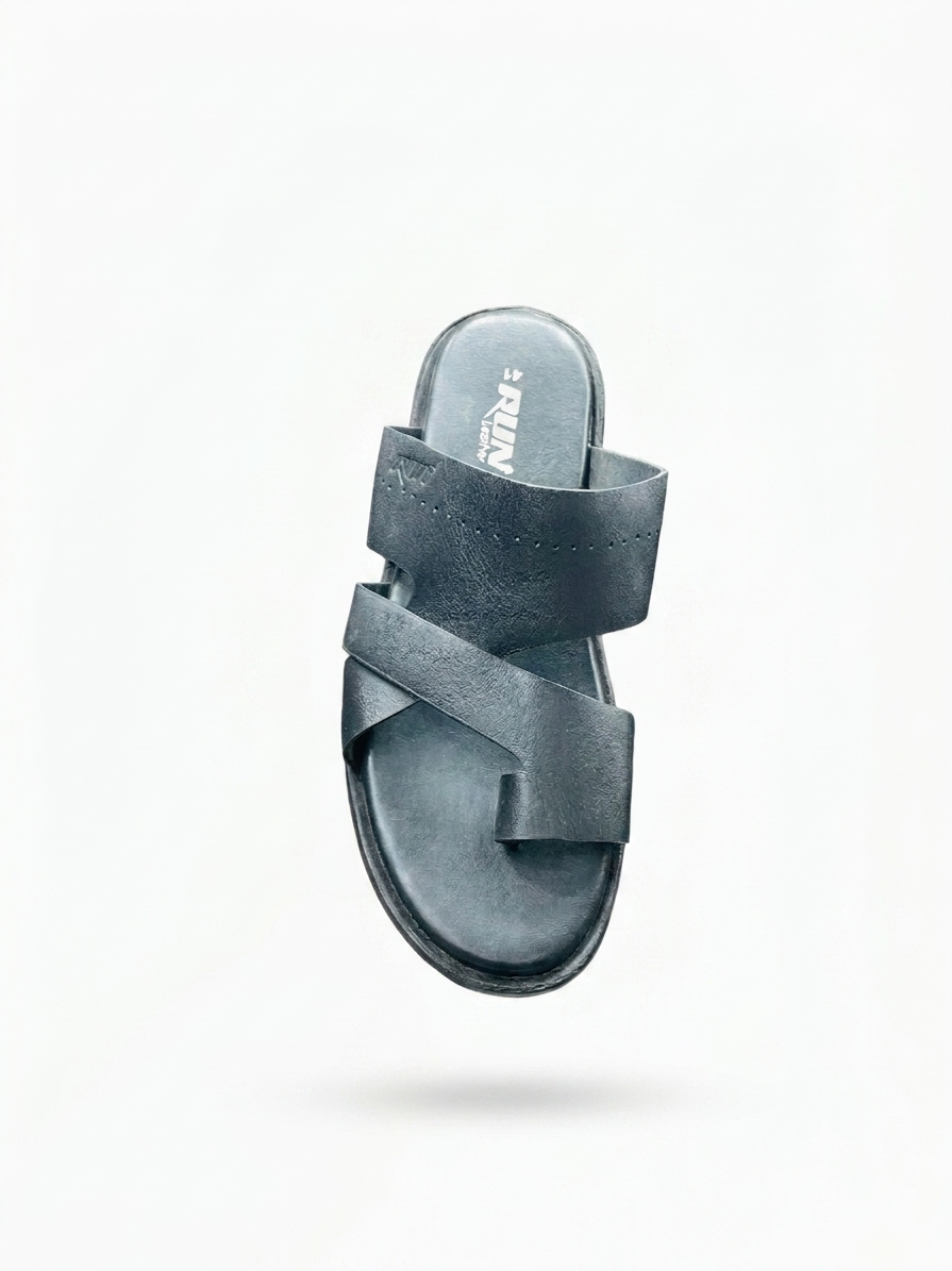 Men's Premium Cross Strap Comfort Slides – Black