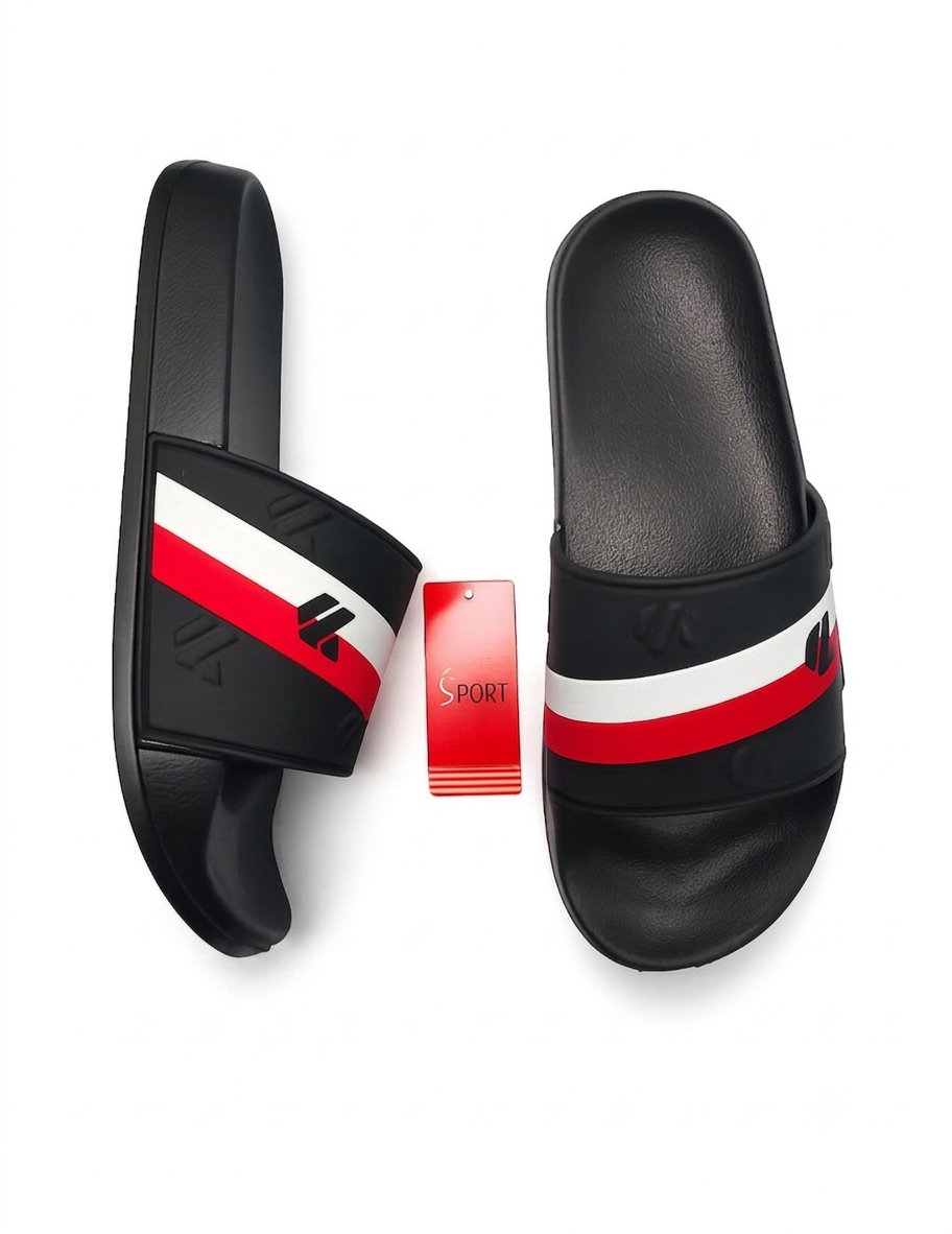 Sporty Striped Men's Casual Slides
