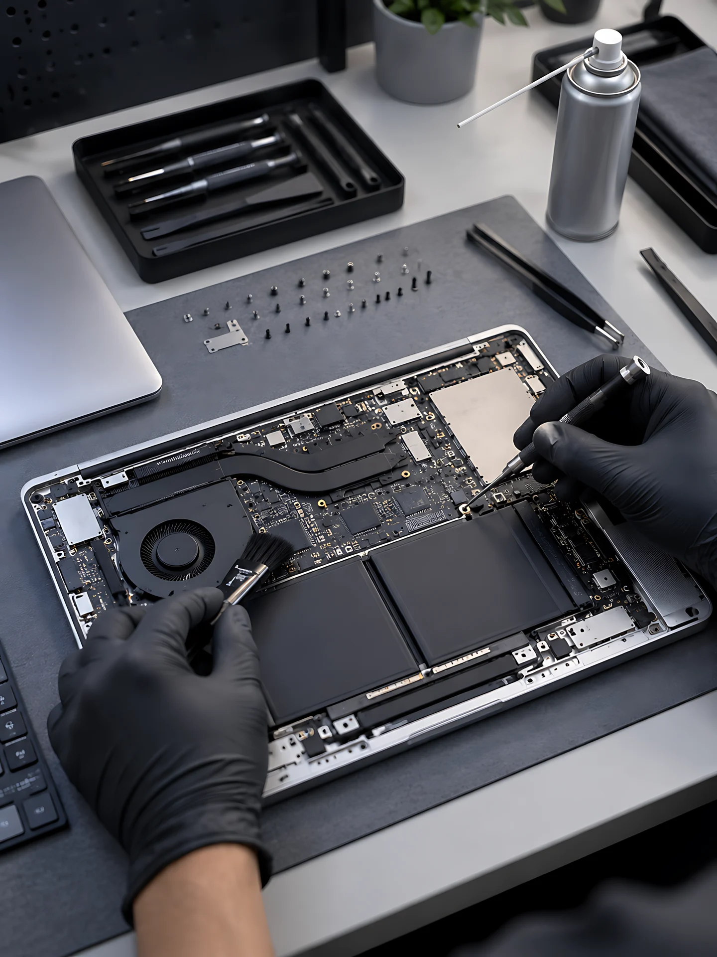 Laptop empresarial en uso