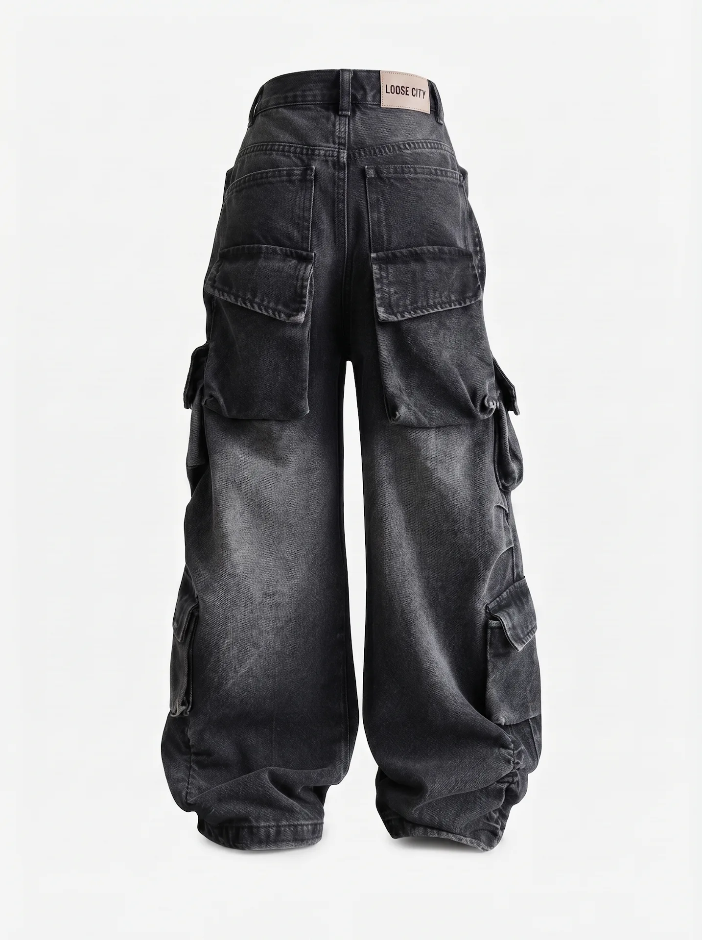 "BLACKOUT" Wide-Leg Cargo Jeans