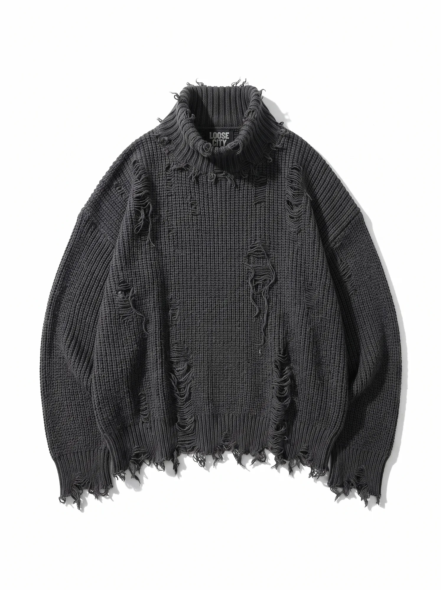 "DECAY" Distressed Knit Sweater