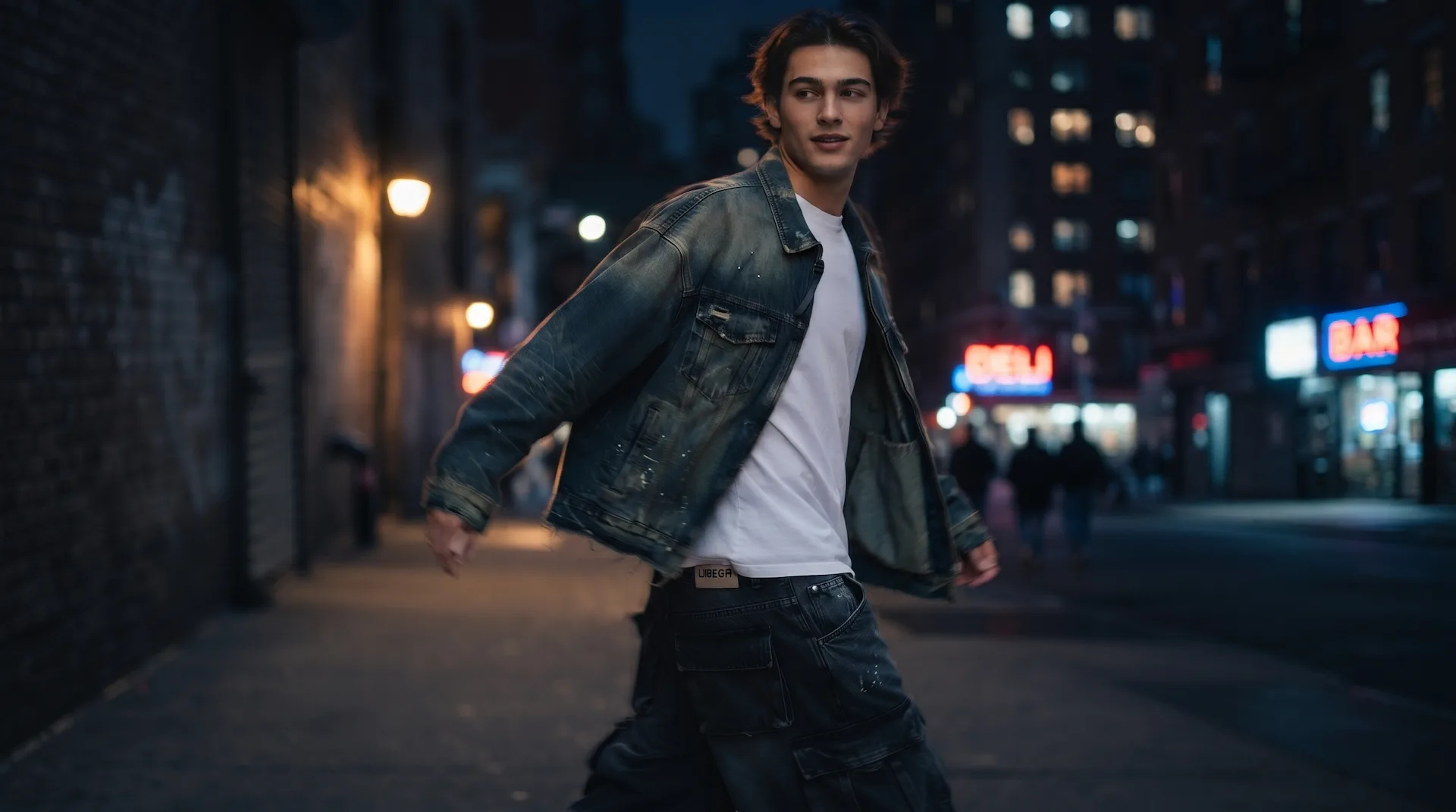 Comfort in Motion — model walking freely in city streetwear