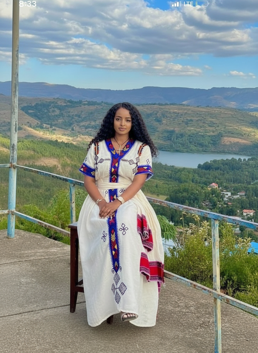 Addisalem getaneh Habesha dress Ethiopian traditional Habesha Dress – YeshiCloth (image 2)