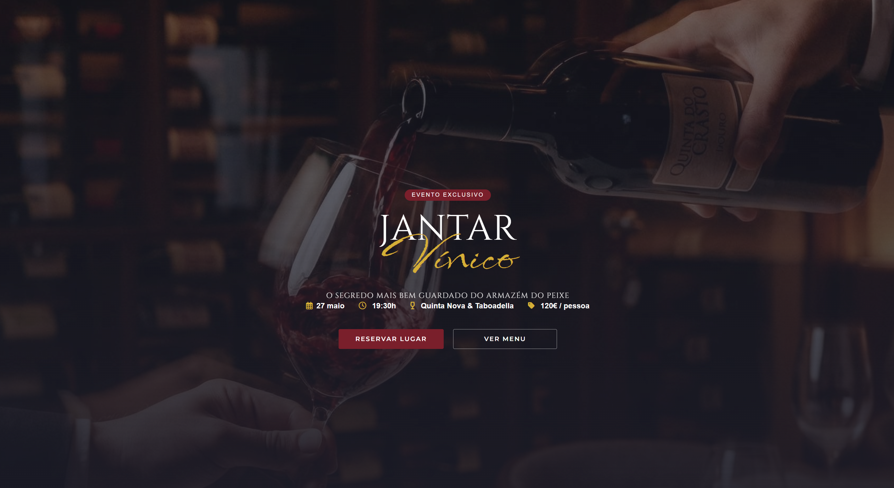 Jantar Vínico landing page preview