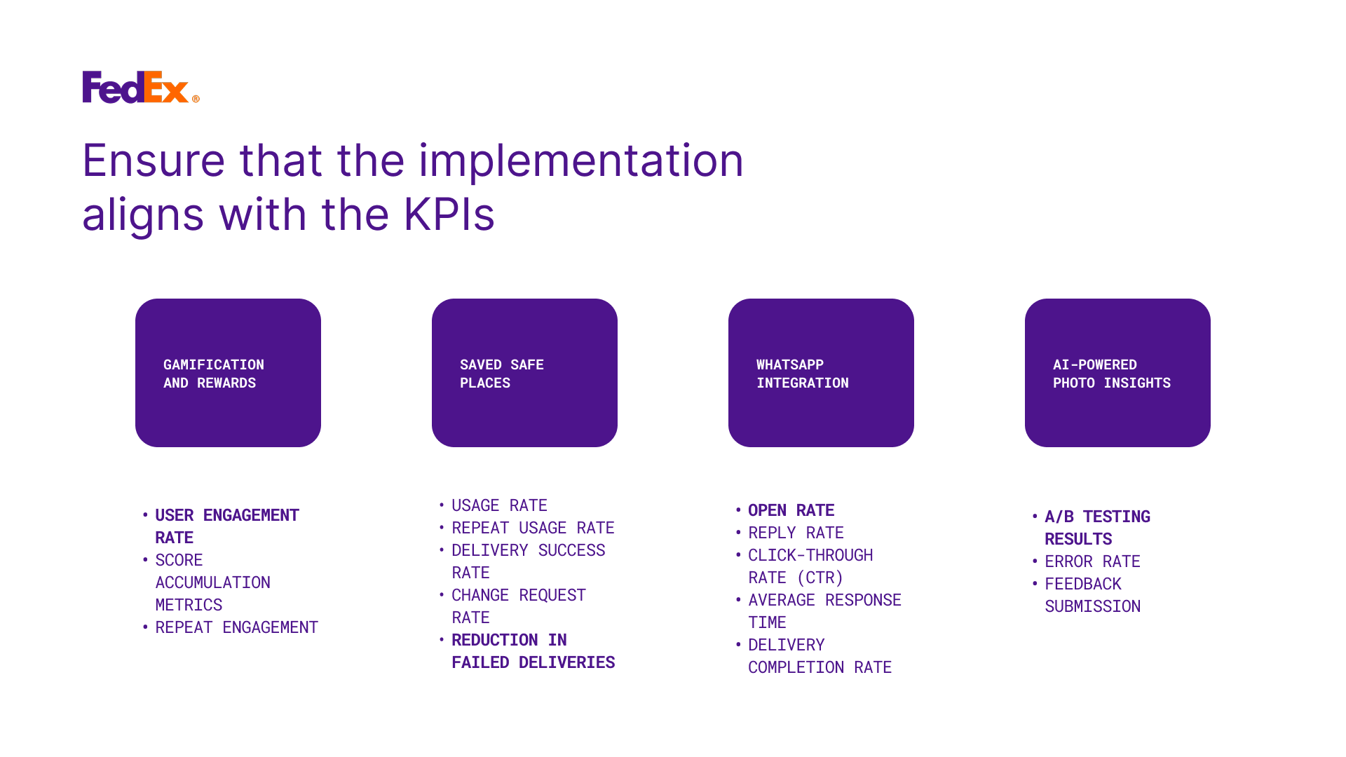Ensuring implementation aligns with KPIs