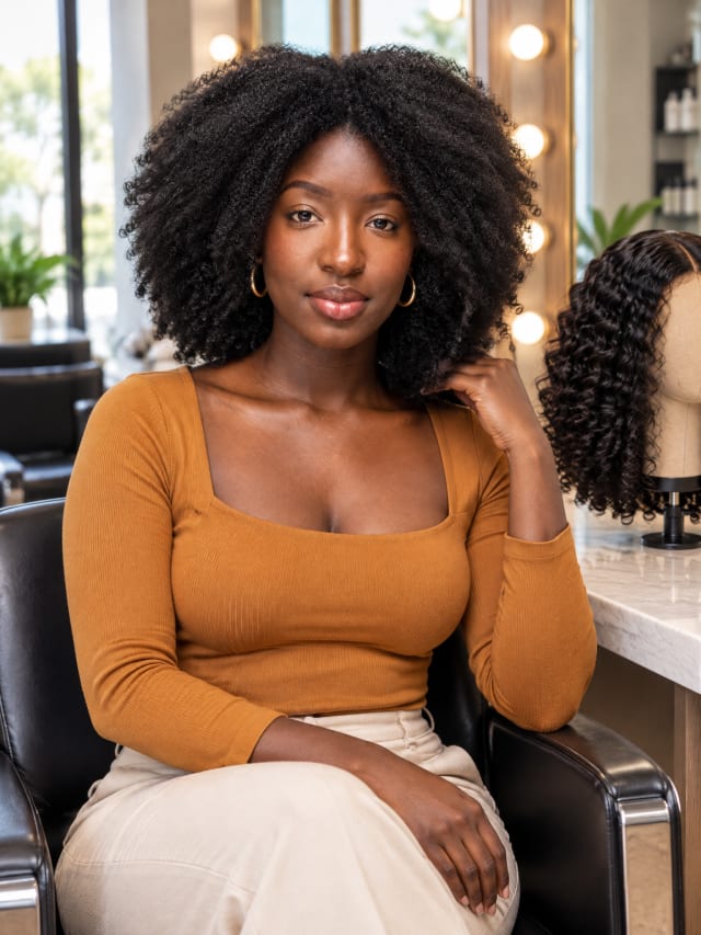 Avatar IA généré avec PUBIA, scène Perruques & Cheveux