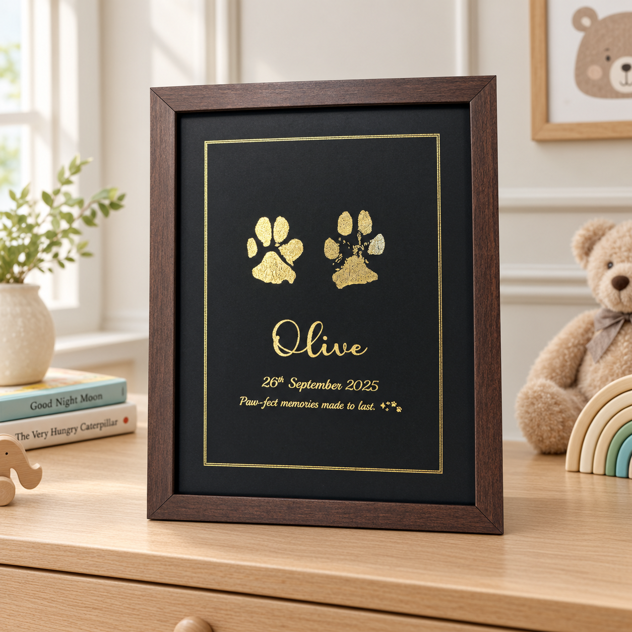 Paw Metallic Imprint Frame for Pet