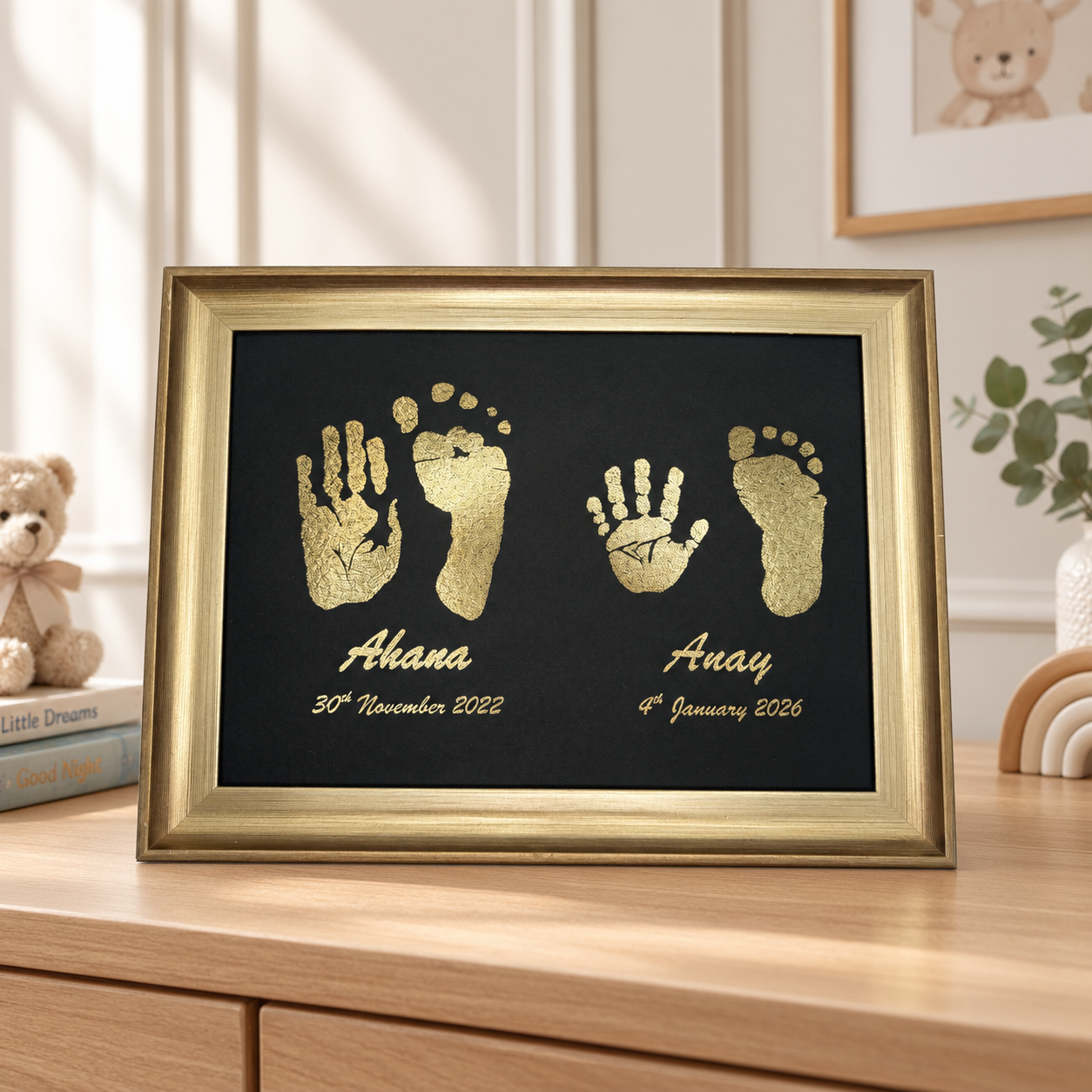 Twins/Siblings Metallic Imprints Frame