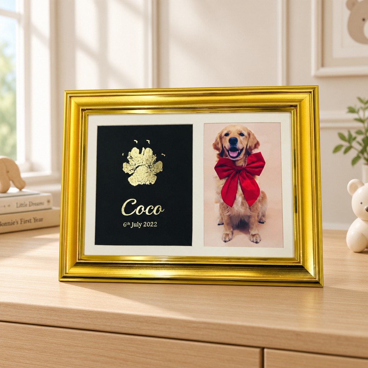 Paw Metallic Imprint Frame for Pet