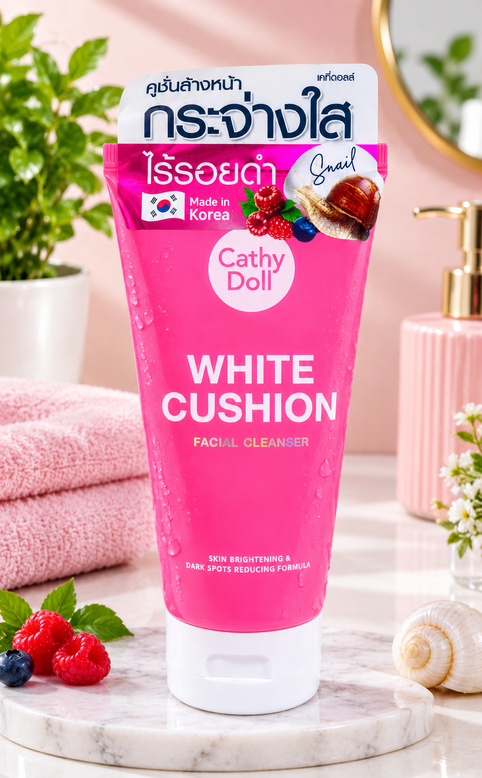 WHITE CUSHION FACIAL CLEANSER THAI PRODUCT