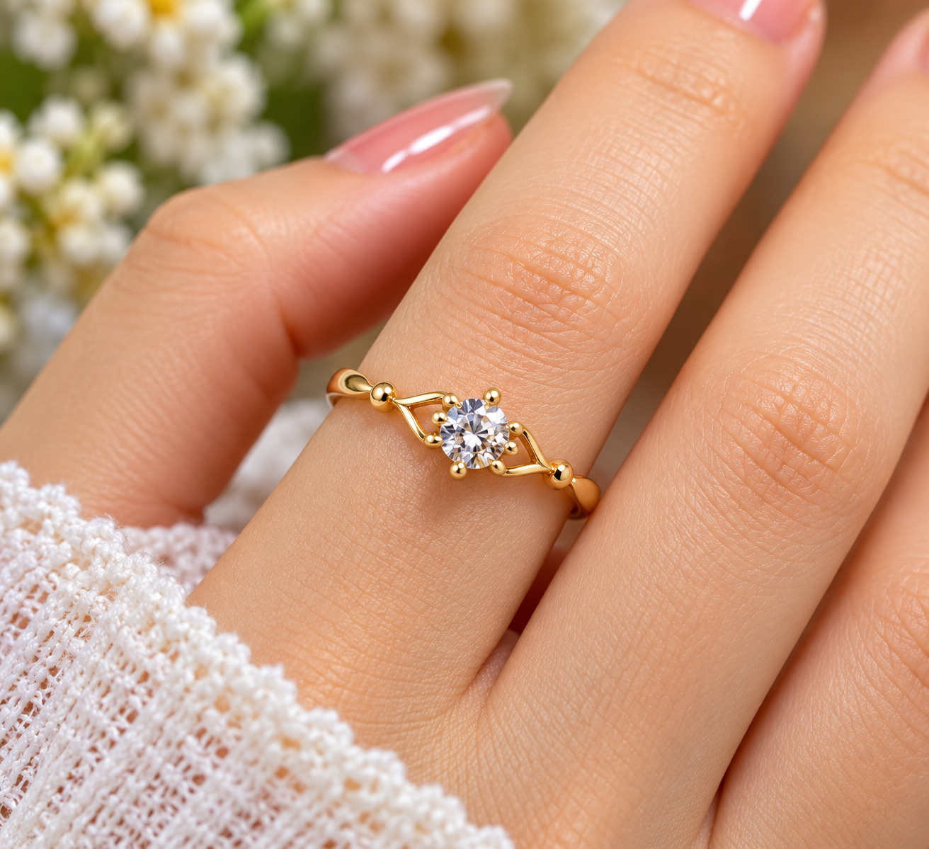 Signature Gold Diamond Cut Ring import by Malaysia