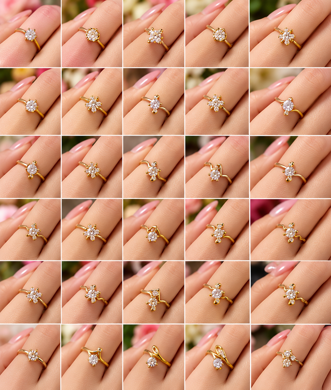 Signature Gold Diamond Cut Ring import by Malaysia