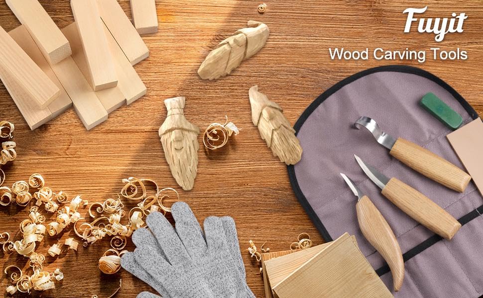 Wood Carving Tools Set 19pcs for Beginners Professionals FOX FAIRY Wood  Sculpting Tools Complete Kit Including Whittling Hook Knife Ideal for Bass  Wood Woodworking DIY