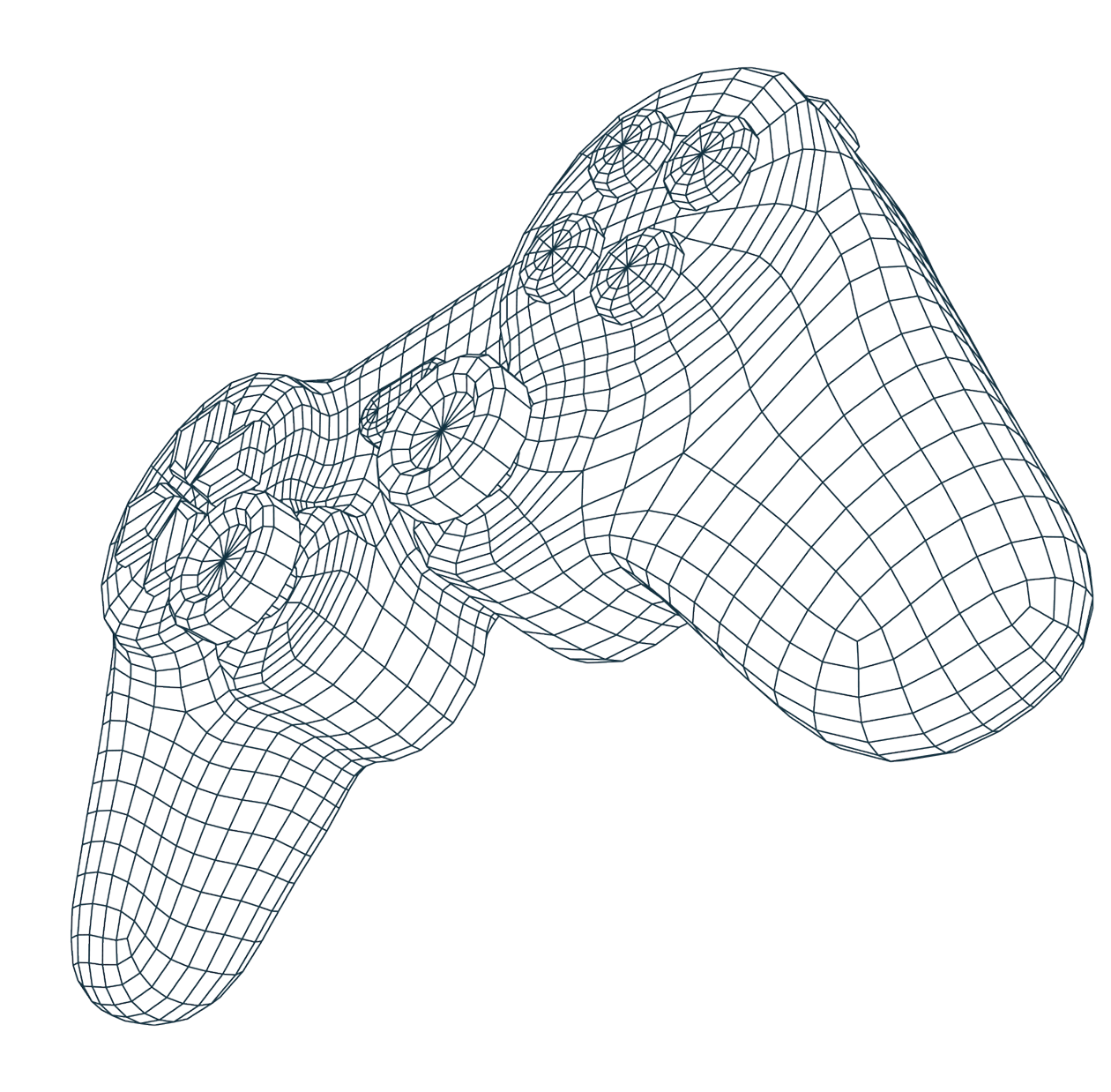 Wireframe gamepad illustration