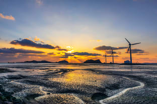 대부도 탄도항 풍력발전소