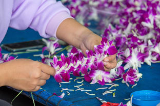 하와이 꽃 목걸이 만드는 법