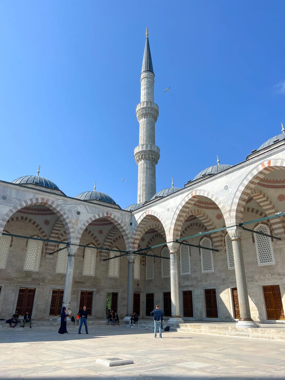 Exterior courtyard of the Blue Mosque in Istanbul