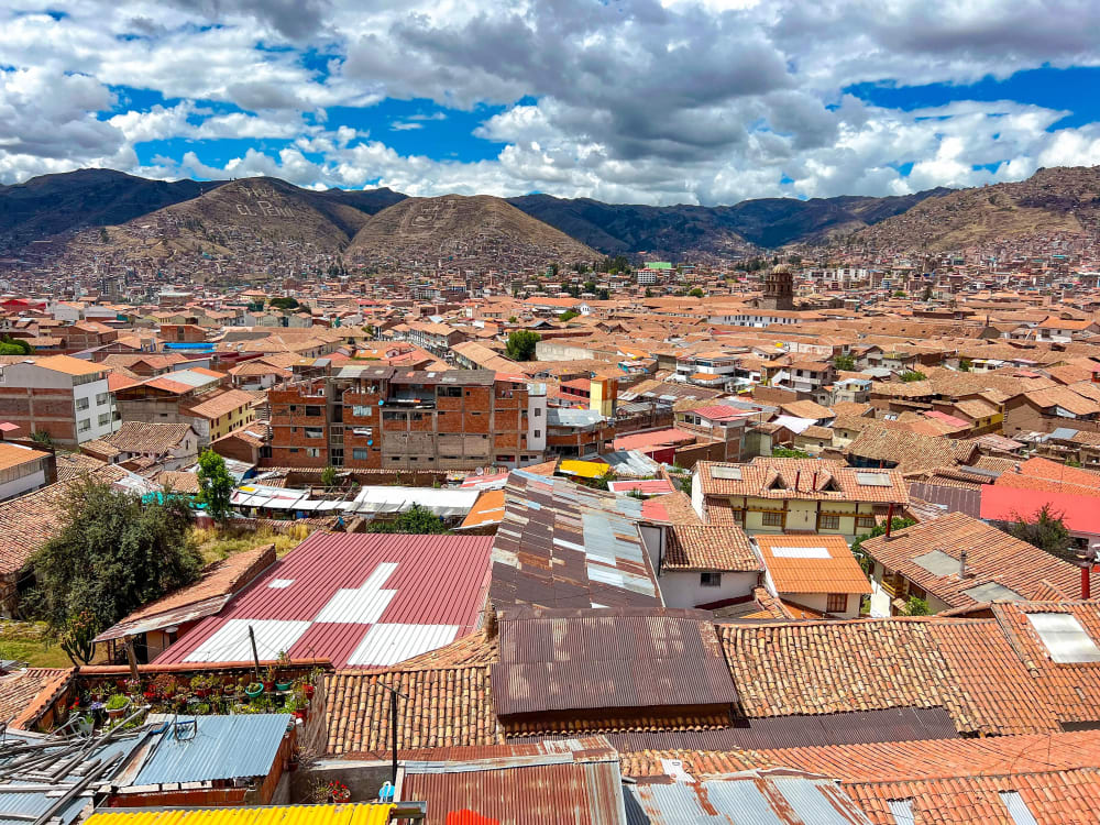 Panoramic view of Cusco City in Peru