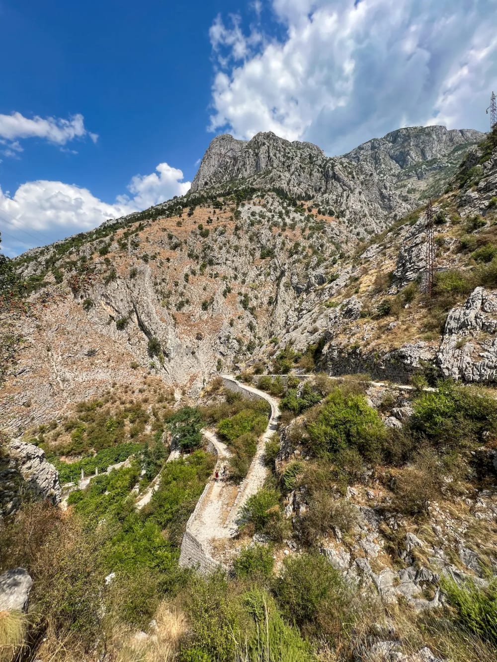Ladder of Kotor hiking trail to Fortress for free in Montenegro