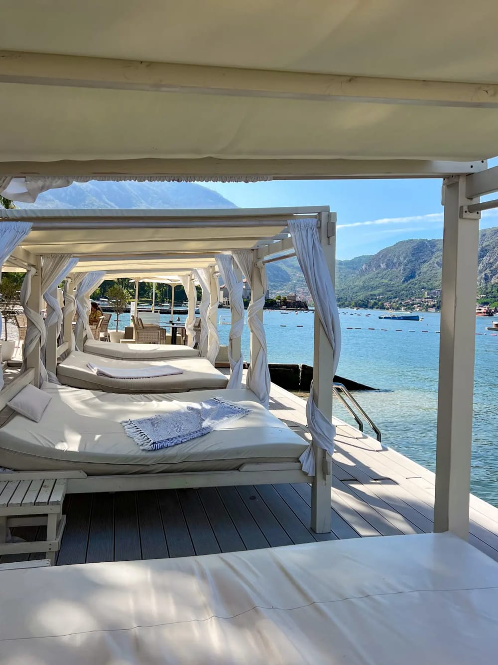 Mandrac beach club in Dobrota Montenegro