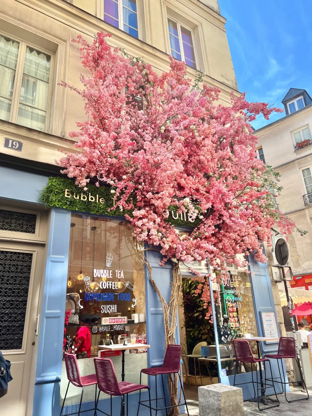 Bulle Cafe in the neighborhood of Le Marais in Paris, France