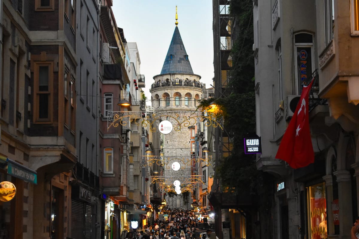 The Galata tower in Istanbul, Turkey