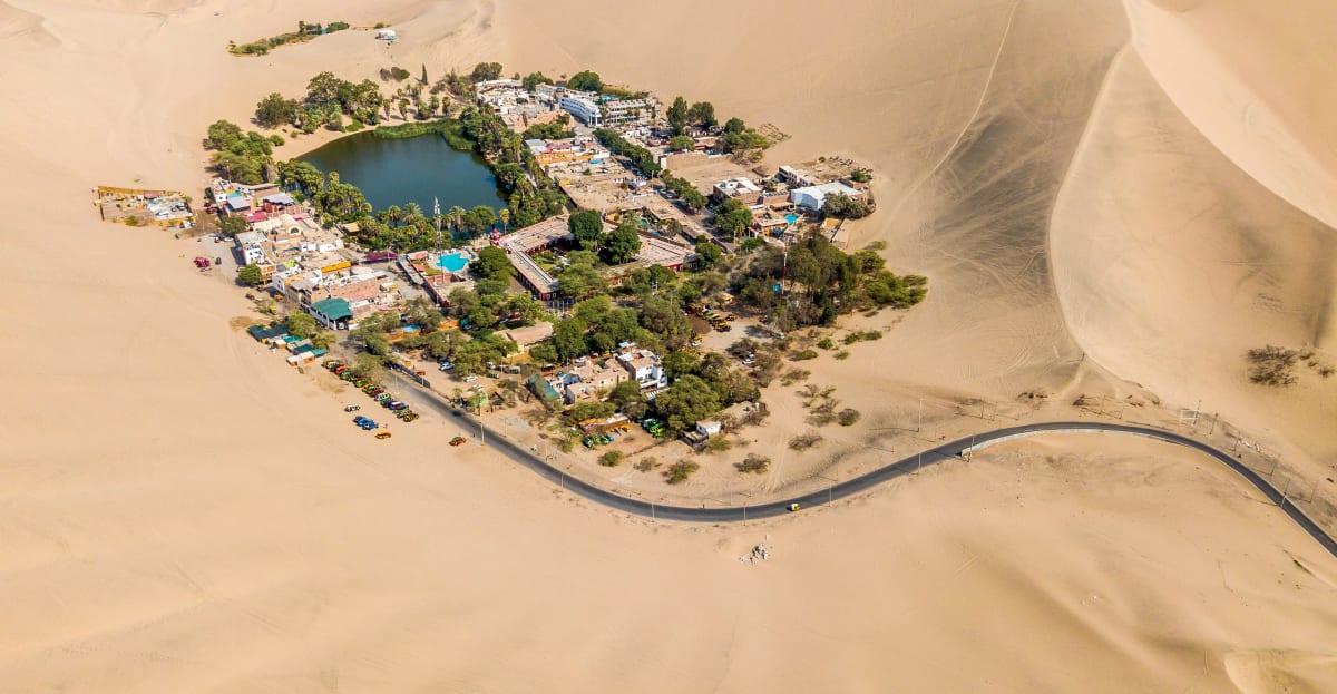 Huacachina in the desert of Peru