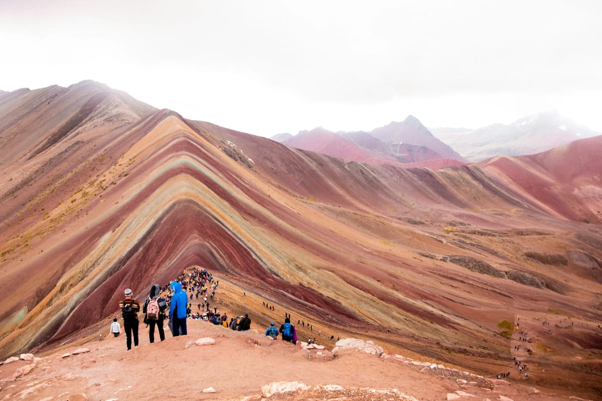 Rainbow Mountain of the Andes Mountains in Cusco, Peru