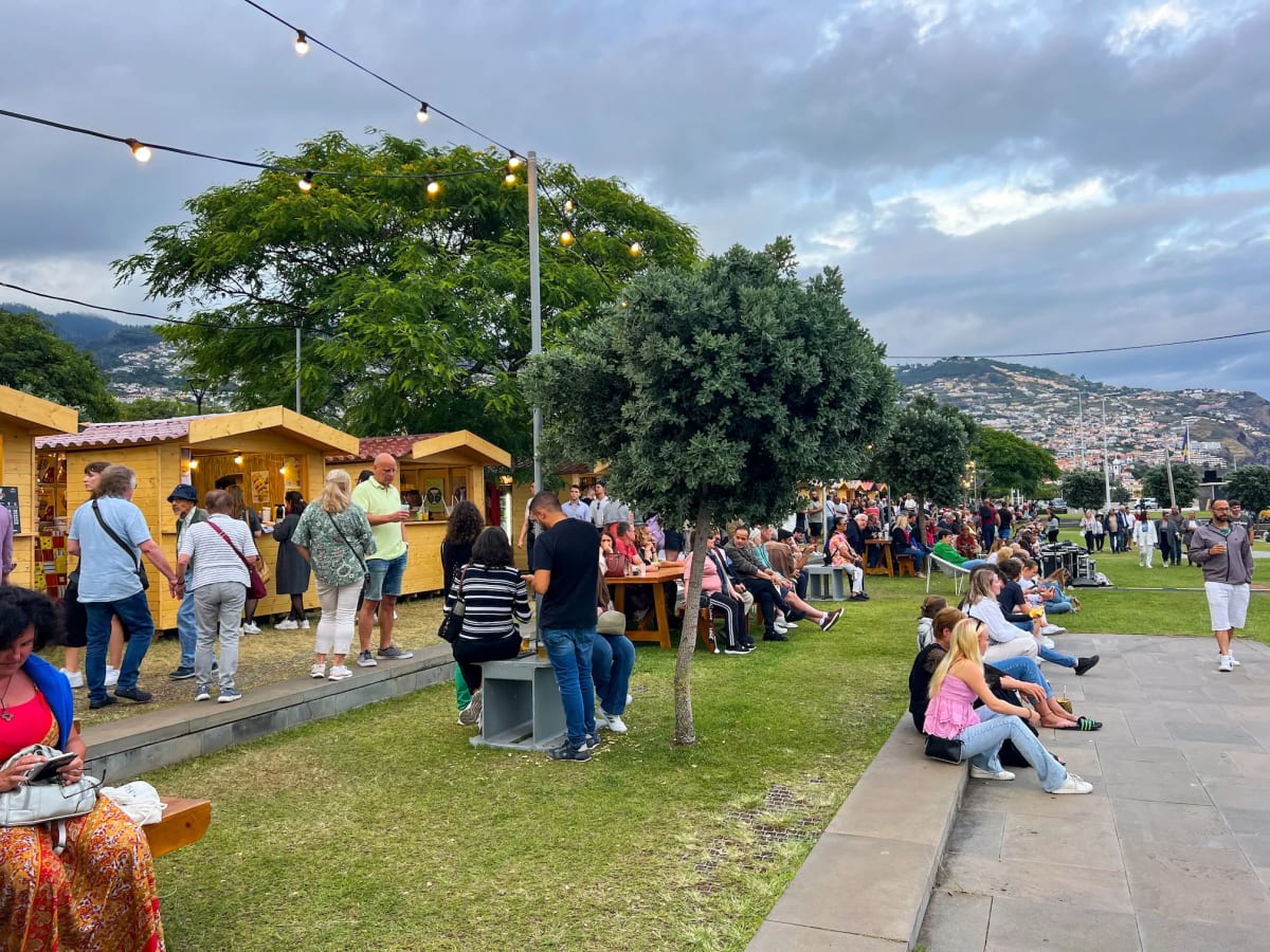 A park in Funchal celebrating the Atlantic Festival in the summer on Madeira Island