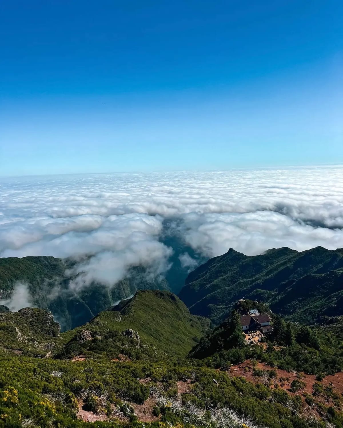 Views above the clouds from the top of Pico Ruivo on Madeira Island