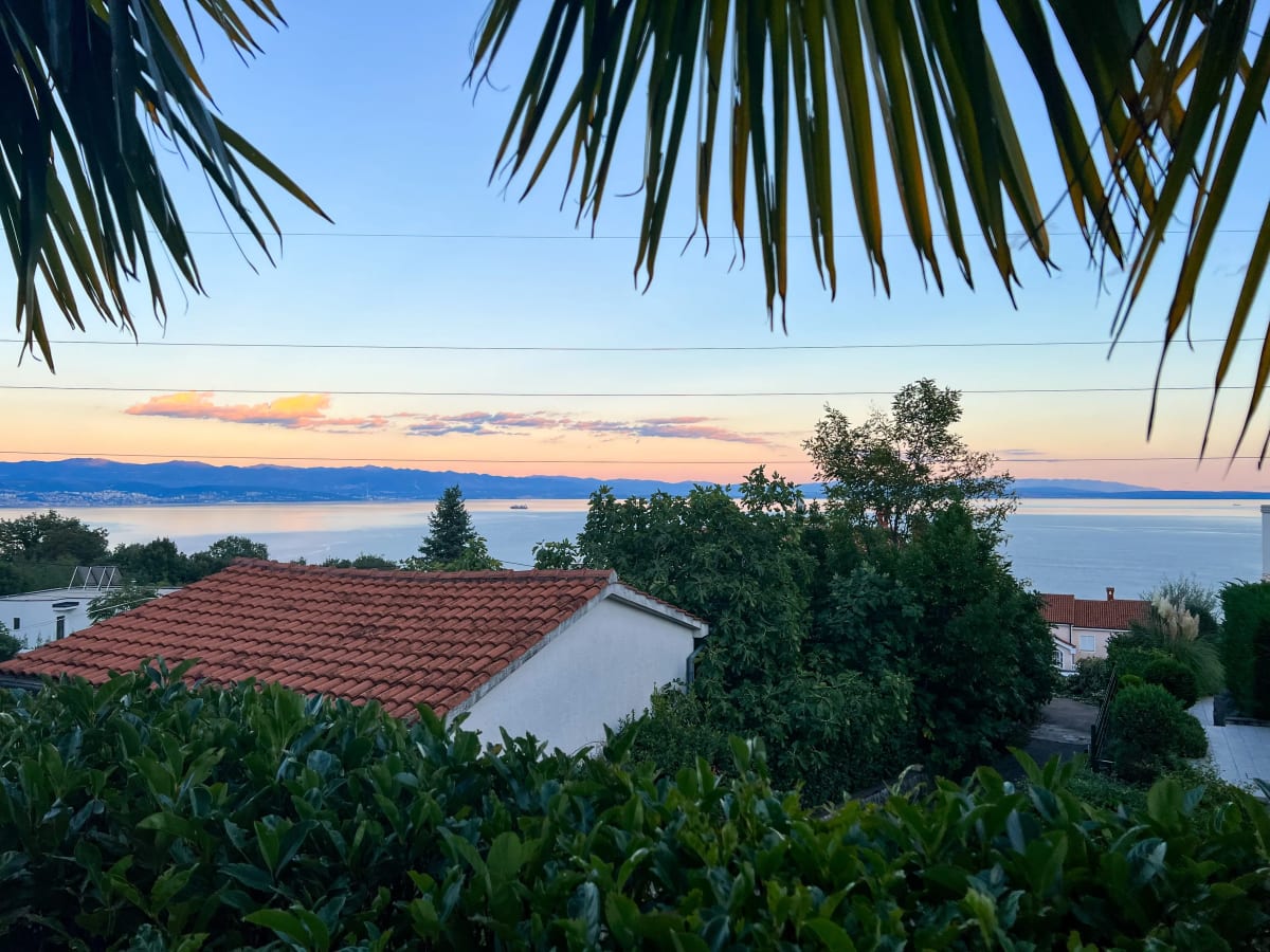 A villa with a pool and sea views in Ičići in Opatija, Croatia