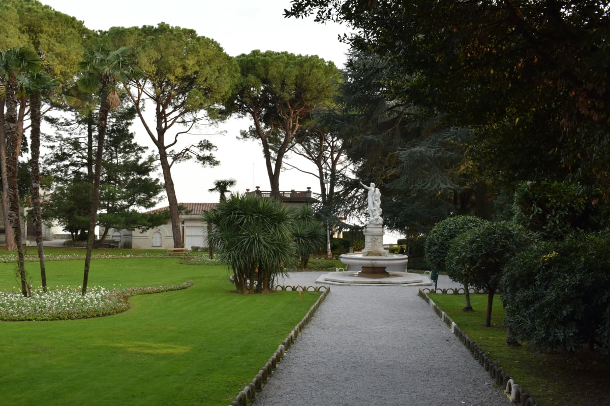 A lively square in downtown Opatija, Croatia
