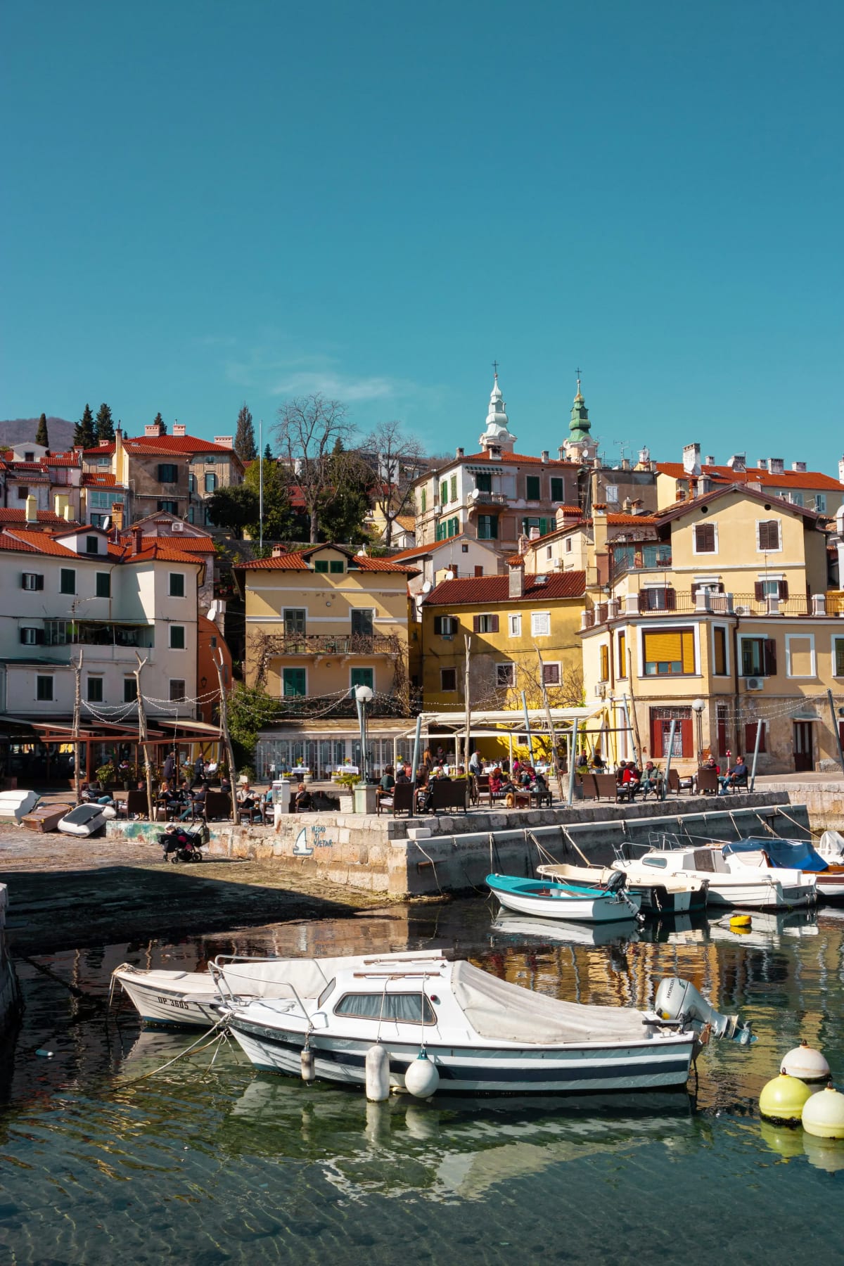 Volosko harbor on the Opatija Riviera in Croatia