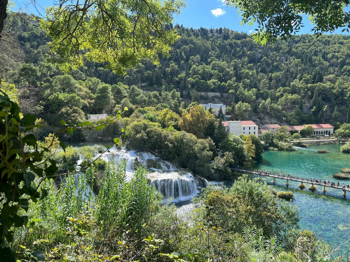 Viewpoint over Skradinski Buk waterfall at Krka National Park in Croatia